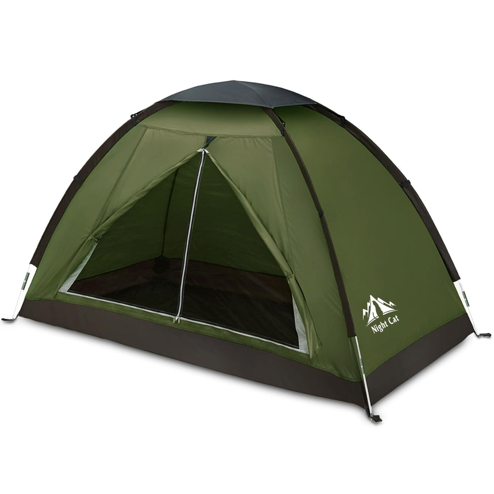 Night Cat backpacking tent with protective double-layer pole cover for safer, hands-free setup.