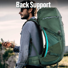 Night Cat ergonomic frame-vent back panel provides breathable support.