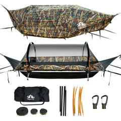 Night Cat flat lay hammock tent setup shows bed-like comfort outdoors