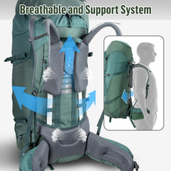Night Cat hiking backpack ergonomic hip belt closeup for comfortable load transfer.