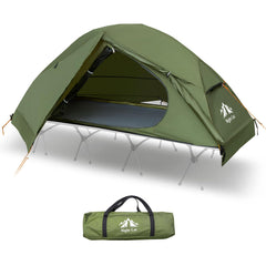 Night Cat one-person tent entrance view for quick shelter during solo camping adventures