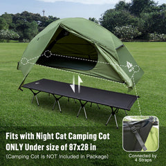 Night Cat one-person tent mesh ventilation demonstrates breathable airflow for comfortable nights outdoors