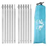 Night Cat telescopic tent poles assembled, ready for quick setup and stable shelter support.