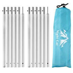 Night Cat telescopic tent poles assembled, ready for quick setup and stable shelter support.