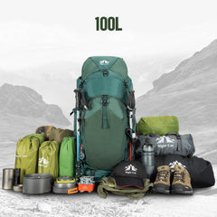 Night Cat trekking backpack main compartment open for easy gear access.