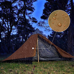 Night Cat ultralight tent 2 persons, front view shows roomy shelter for two hikers.