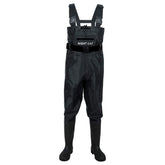 Night Cat waterproof-fabric wader close-up demonstrates durable dry protection in wet environments.