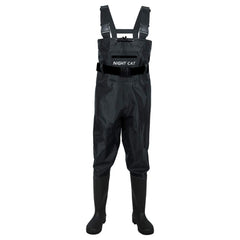 Night Cat waterproof-fabric wader close-up demonstrates durable dry protection in wet environments.