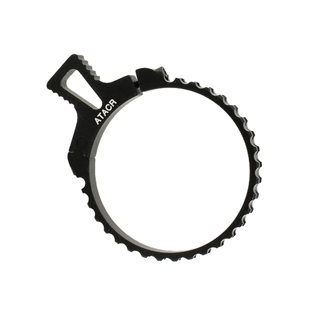 NightForce clamp-on PTL installed on ATACR F2 scope enables quick magnification changes.