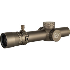 Nightforce NX8 scope with capped turrets protects windage and elevation adjustments, improving field reliability.