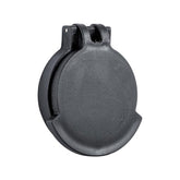 Nightforce objective flip-up lens cap with thread-in attachment protects the lens from debris.