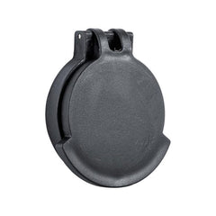 Nightforce objective flip-up lens cap with thread-in attachment protects the lens from debris.