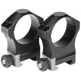 Nightforce Ultralite 34mm 4-screw ring set closeup highlighting lightweight strength and durability.