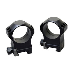 Nightforce Ultralite four-screw rings closeup highlights secure four-screw design under heavy recoil.