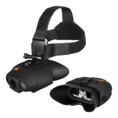 Nightfox Swift front-view wearing goggles for hands-free night awareness.