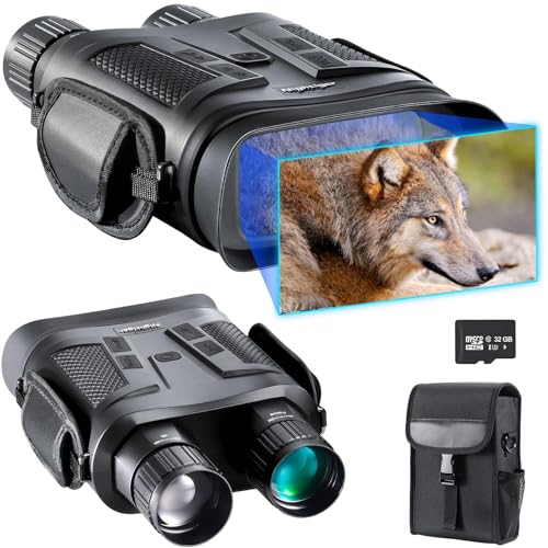 Nightiger night vision binoculars show a long-range view for night wildlife watching.