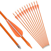 NIKA ARCHERY fiberglass arrows 28-inch shaft close-up for durable youth practice.