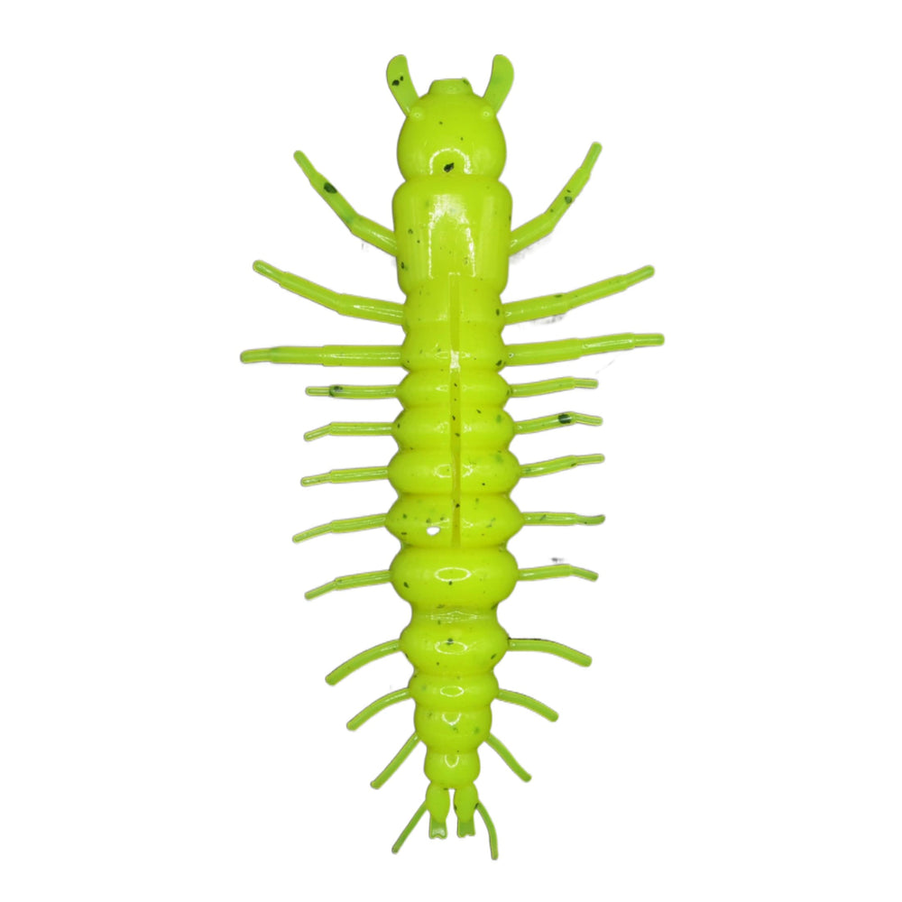 NIKKO Hellgrammite 4.25-inch chartreuse lure with floating action for lifelike movement
