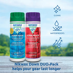 Nikwax Down Wash in action cleaning a down jacket without damage