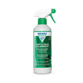 Nikwax SolarWash bottle and spray head for easy outdoor gear cleaning.