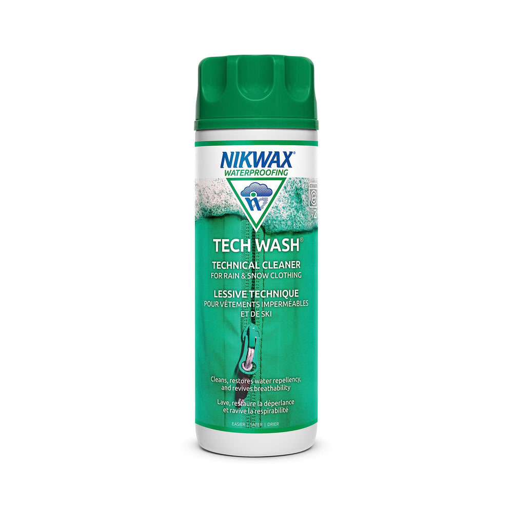 Nikwax Tech Wash bottle cleans technical fabrics without harming DWR.