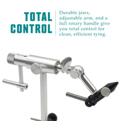 Nirvana On The Fly Nirvana V2 rotary vise angle shot demonstrates smooth rotation for consistent wraps.