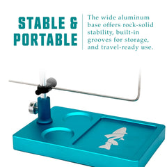 Nirvana V2 rotary vise ergonomic handle provides control during delicate wraps.