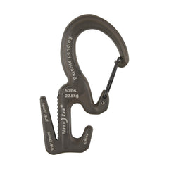 Integrated carabiner clip enables fast attachment to fixed points
