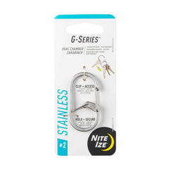 Nite Ize GS2-11-R6 dual chamber carabiner in stainless steel for secure key carry