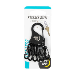 Nite Ize KeyRack steel carabiner clip secures keys with ease.