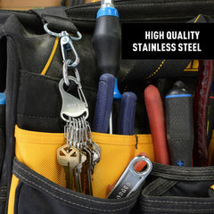 Nite Ize KeyRack Steel carabiner gate for easy clipping to straps.