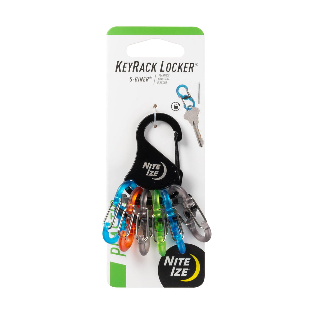 Nite Ize KeyRack steel S-Biner with six S-Biners keeps keys neatly organized.