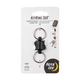 Nite Ize KeyRing 360 front view shows dual magnets for linking two key sets.
