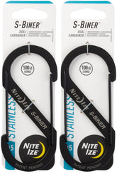 Nite Ize S-Biner 5 Black front view shows compact, durable carry tool.