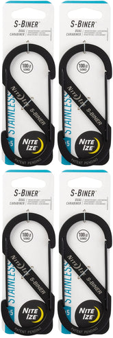 Nite Ize S-Biner #5 front view highlights dual gates for secure everyday use.