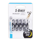 Nite Ize S-Biner MicroLock stainless steel body shows durable key holder for daily use.