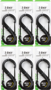 Nite Ize S-Biner Plastic Dual Carabiner #4 in black, front view for organized keys.