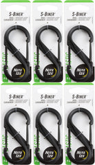 Nite Ize S-Biner Plastic Dual Carabiner #4 in black, front view for organized keys.