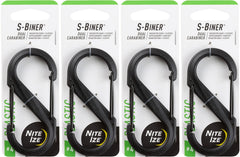Nite Ize S-Biner No.4 dual-gated carabiner in tactical black with secure gates