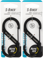 Nite Ize S-Biner stainless steel dual-gated carabiner secures keys and gear.