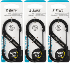 Nite Ize S-Biner stainless steel dual-gate close-up showing sturdy build and secure closure.