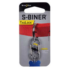 Nite Ize S-Biner TagLock in stainless steel provides durable, secure pet ID tagging.