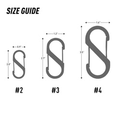 Nite Ize Size-3 S-Biner secures luggage zippers and gear to packs.