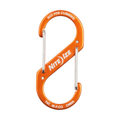Nite Ize Size-3 S-Biner orange side view shows compact, lightweight profile.