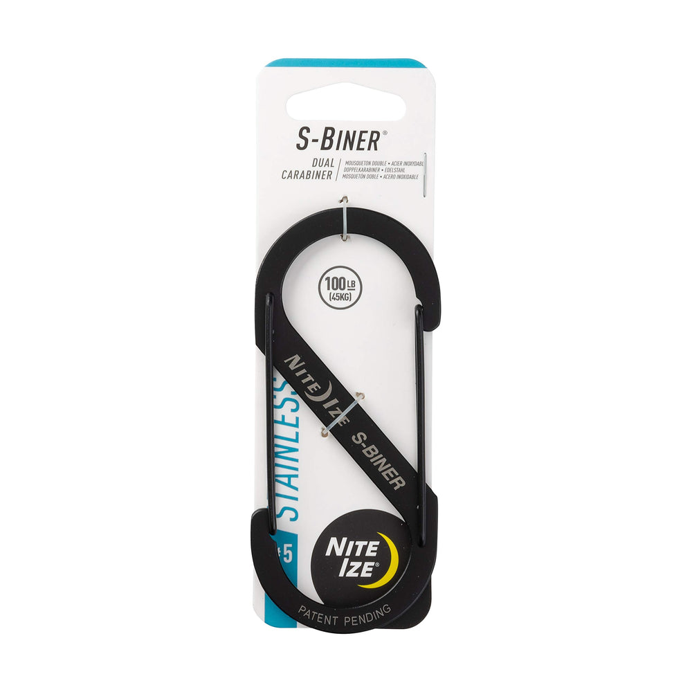Nite Ize Size-5 S-Biner dual gated stainless steel for secure multi-clip use