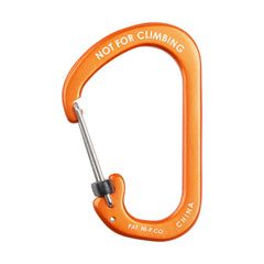 Nite Ize SlideLock No4 orange carabiner demonstrates 75 lb capacity.