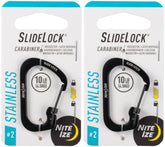 Nite Ize SlideLock 1-8in stainless steel carabiner front view with secure gate