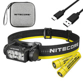 Nitecore Combo HC60 headlamp worn on the head for hands-free night visibility