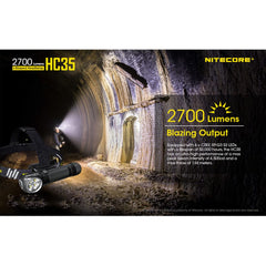 Nitecore HC35 handheld mode offers portable brightness on the go.