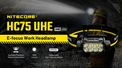 Nitecore HC75 UHE with battery included for ready-to-go adventures.